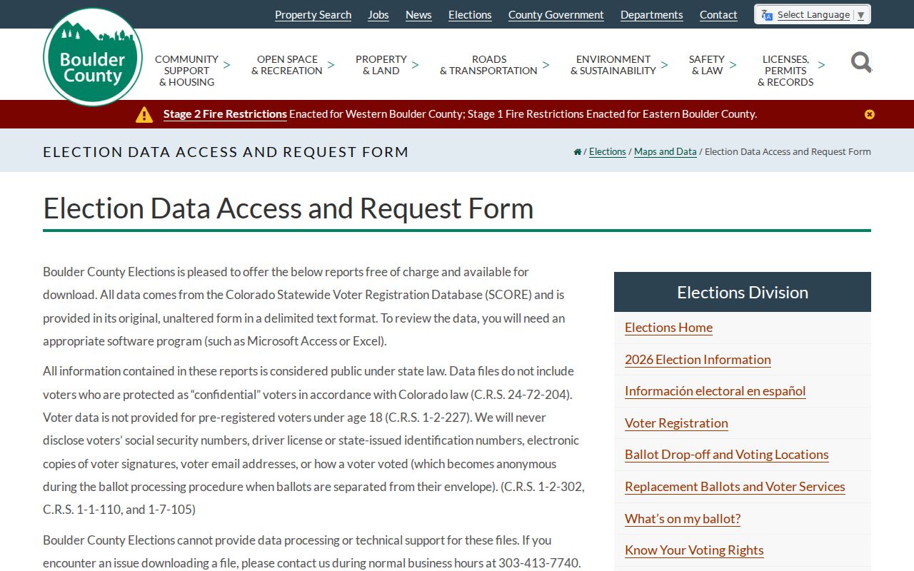 Lafayette residents directory voter data access page