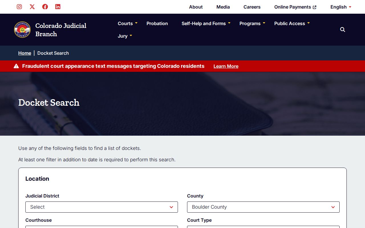 Lafayette residents directory Colorado court docket search